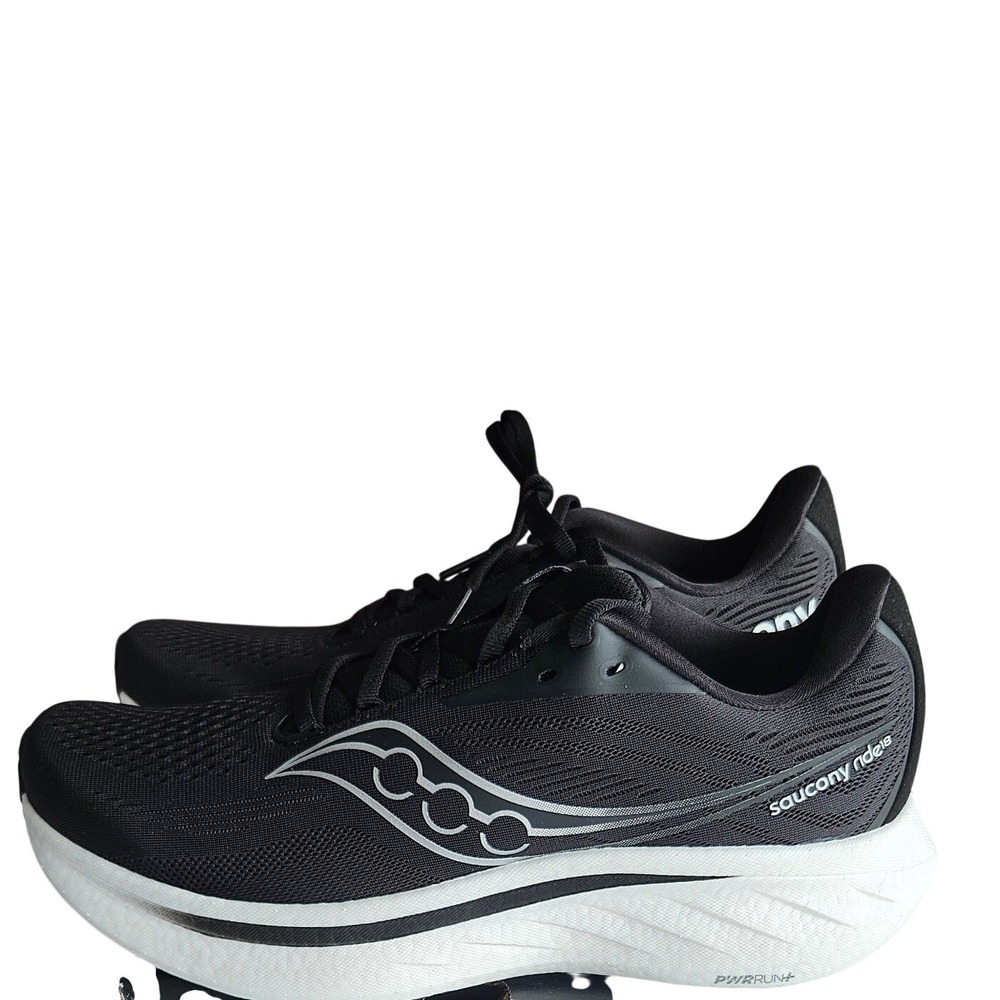 Saucony Ride 18 Mens Running Shoes Black White S21000-100 Size 9 New